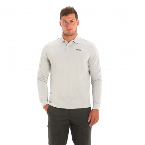 Polo Deck Ls gris glacier - Slam