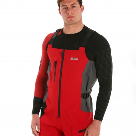 Gewachste Trägerhose Pro Coastal rot/schwarz/grau - Slam