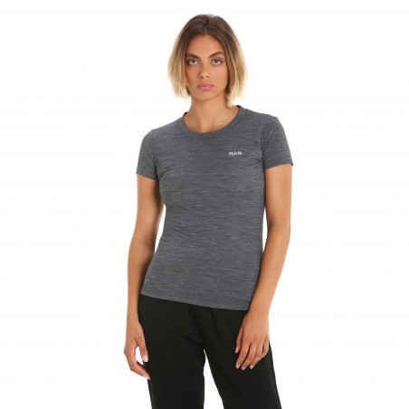 T-shirt femme en mérinos graphite - Slam