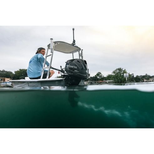 Tohatsu MFS 15 hp outboard motor electric start and tiller drive