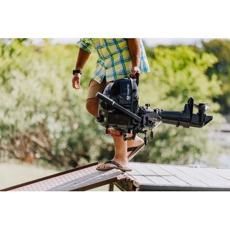 Tohatsu MFS 5 hp outboard motor internal tank and tiller drive