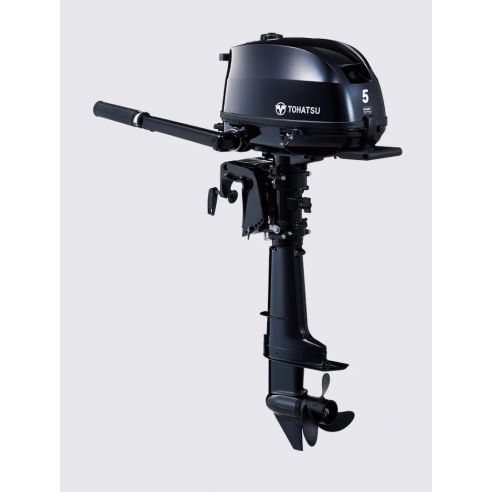 Tohatsu MFS 5 hp outboard motor internal external tanks and tiller drive