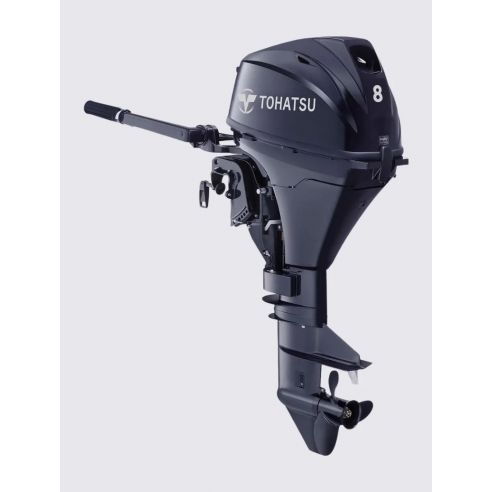 Tohatsu MFS 8 PS Außenbordmotor mit externem Tank und Pinnensteuerung