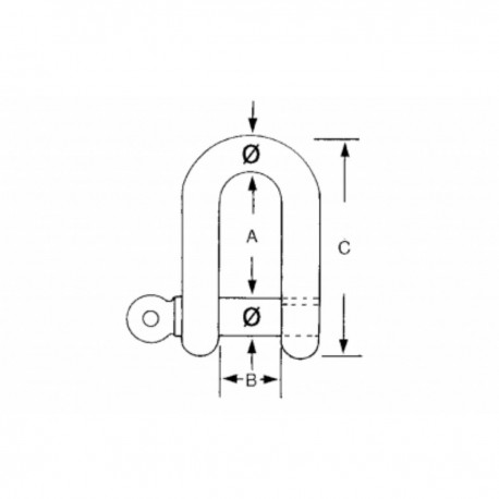 Langer Schäkel aus gepresstem Edelstahlblech