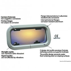 Bullauge mit Gegenflansch aus weißem ABS - Standard 2