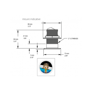 B150B tilt 0° through-hull transducer for 0°-7° hulls XSonic 9-pin connector - Lowrance 2