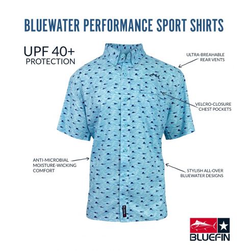 Painetut urheilupaidat UPF 40+ kalastuspaita - Bluefin USA