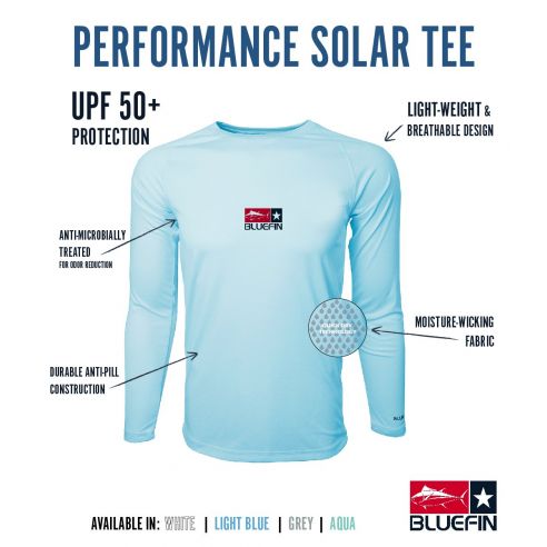 Performance Solar Tees UPF 50+ Visshirt - Bluefin USA