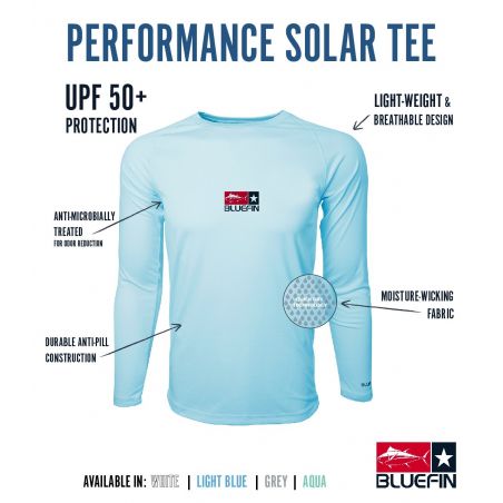 Performance Solar Tees UPF 50+ Fiskeskjorte – Bluefin USA