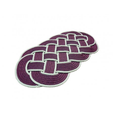 Alfombra ovalada tejida a mano en dos colores