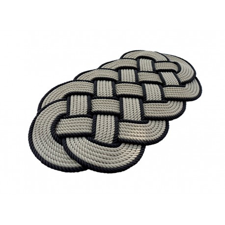 Tapis ovale tissé à la main en deux couleurs