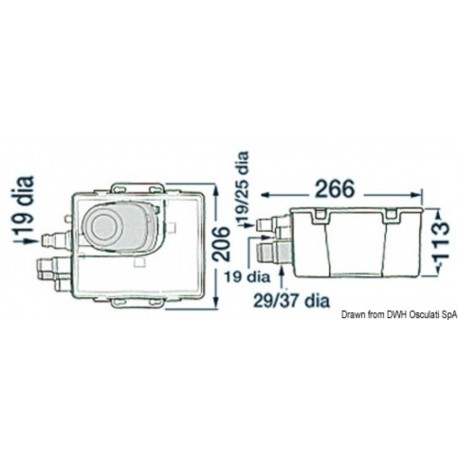 Sump for grey water collection complete with automatic pump - Attwood