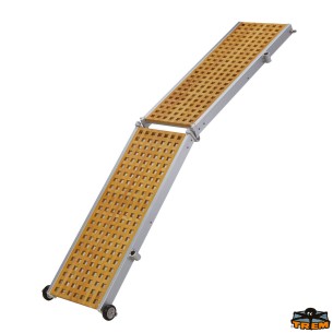 Pasarela plegable de aluminio de 260 cm con peldaño de teca - Trem