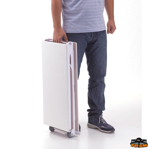 Faltbarer weißer 220 cm langer Laufsteg aus Aluminium und rutschfestem Holz - Trem