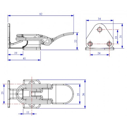 Chrome-plated brass square lock