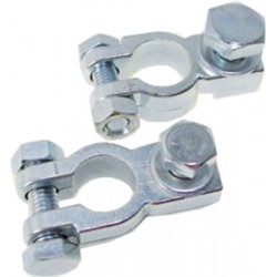 Galvanized brass battery clamp