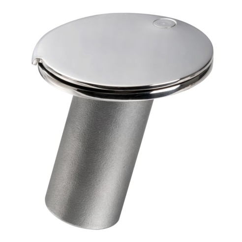 Flexible awning pole base with rotating cap