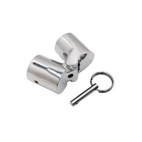 Boat awning joint with 90° stop