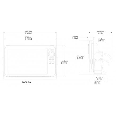 Eagle 9 Fischfinder mit TripleShot HD-Schwinger - Lowrance