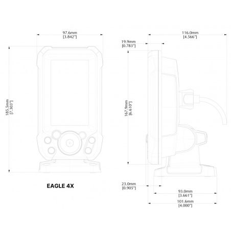 Eagle 4x fishfinder with Bullet Skimmer transducer - Lowrance