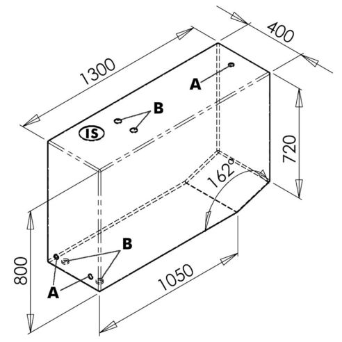 390 Lt. rigid tank for drinking water made of white polyethylene