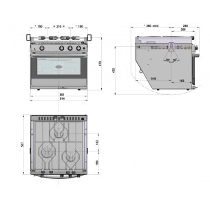 Cocina con horno/grill de tres fuegos Bretagne - Eno 2
