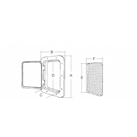 Porte mm. 270X370 avec une ouverture de 180°.