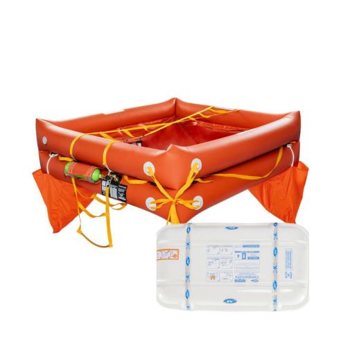 Zattera Compact-Dry 4 posti con contenitore in vetroresina - Eurovinil