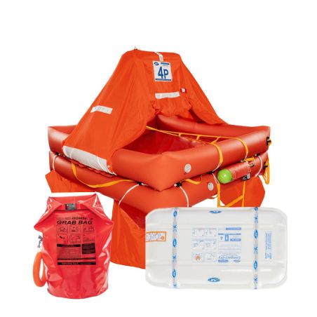 Syntesy 9650 6-seater raft with fiberglass container + Grab Bag - Eurovinil