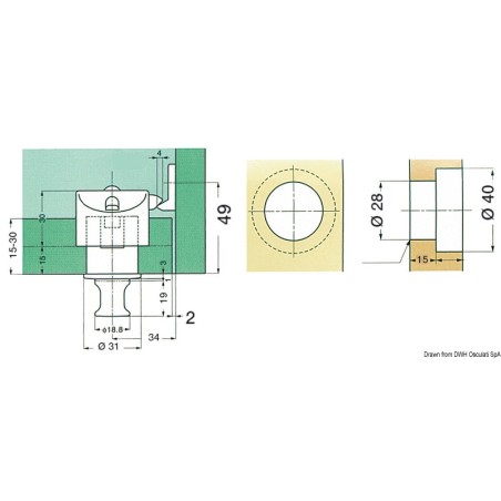 Scrocchetto Push Knob per antine e cassetti Sugatsune Pkl-08