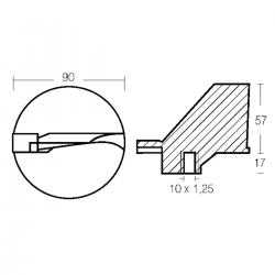 Ailette pour moteurs 115-225HP, V4-V6 réf. ou. 6E5-45371-01 2