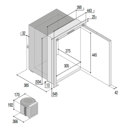Réfrigérateur-congélateur en acier inoxydable C42LX OCX2 - Vitrifrigo