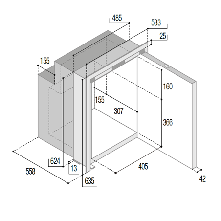 Frigorífico-congelador de acero inoxidable C90iX OCX2 - Vitrifrigo