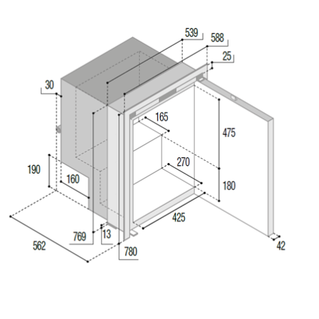 Réfrigérateur-congélateur en acier inoxydable C115iX OCX2 - Vitrifrigo