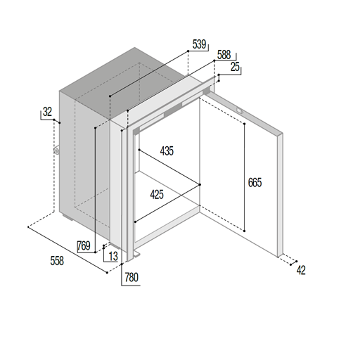 Frigo-freezer in acciaio inox C130LX...