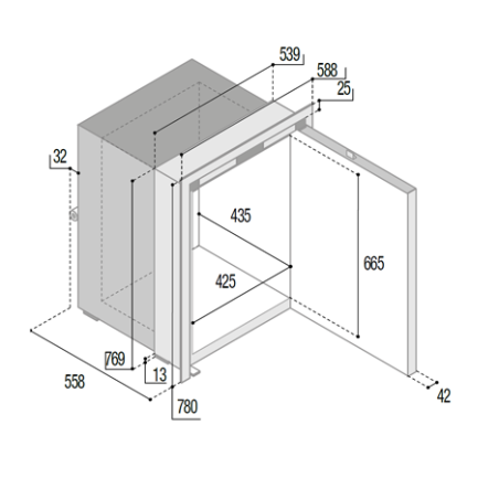 C130LX OCX2 Kühl-Gefrierkombination aus Edelstahl - Vitrifrigo