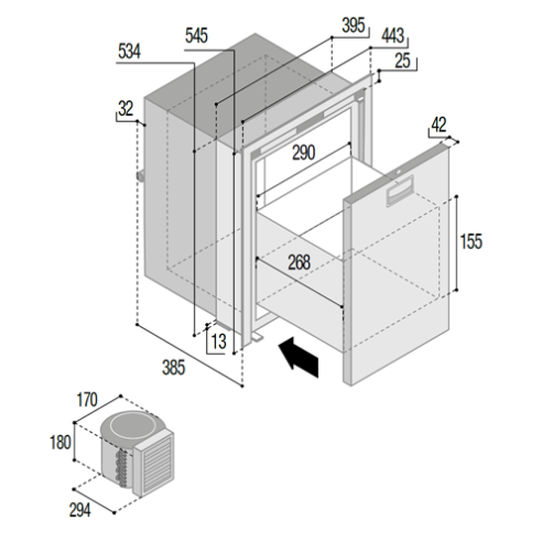Frigo in acciaio inox DW42LP OCX2 -...