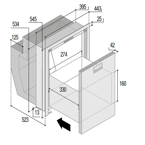 RVS ladekoelkast DW51i OCX2 – Vitrifrigo