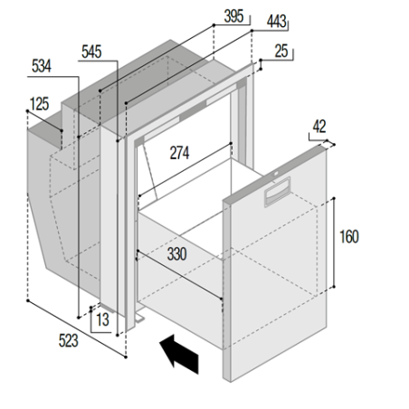 DW51i OCX2 Edelstahl-Kühlschrank - Vitrifrigo