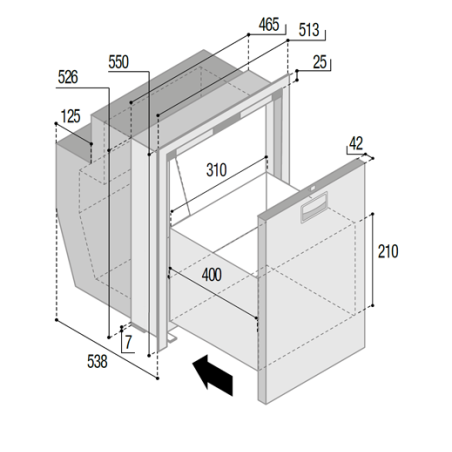 Réfrigérateur DW62i OCX2 en acier inoxydable - Vitrifrigo