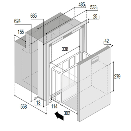 Frigo in acciaio inox DW90i OCX2 - Vitrifrigo