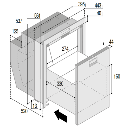 DW51i OCX2 DRINKS Edelstahl-Kühlschrank - Vitrifrigo
