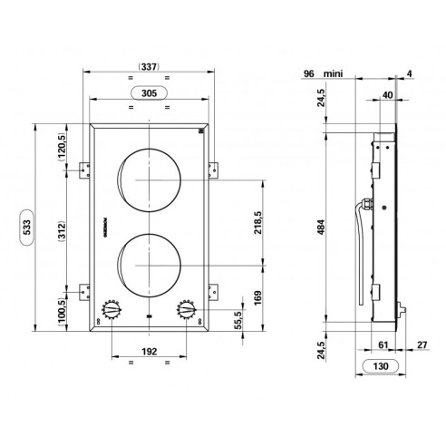Infinite 2-Flammen-Kochfeld - ENO