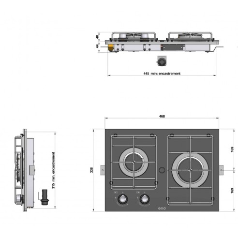Masterglass 2 burner cooktop - ENO
