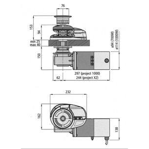 Windlass X2 1000 W ⌀ 8 mm. 12V - Lofrans 2