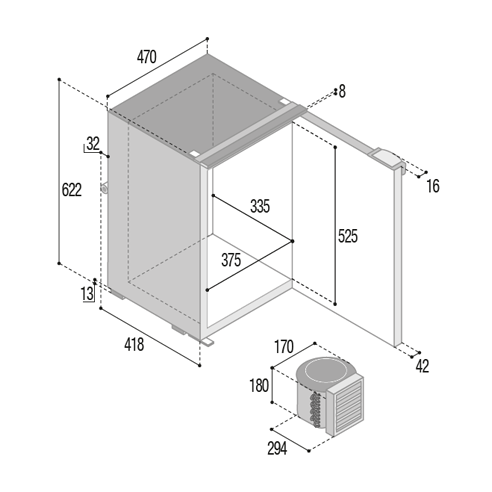 Vitrifrigo C75L CHR Kühl-Gefrierkombination