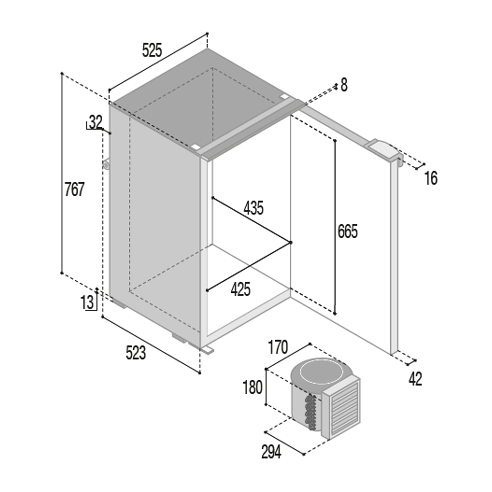Réfrigérateur-congélateur Vitrifrigo C130L CHR