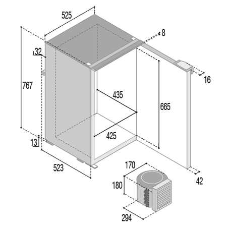 Vitrifrigo C130L CHR frigo-freezer