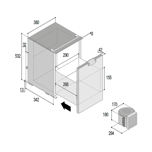 Vitrifrigo C75DW CHR Kühl-Gefrierkombination