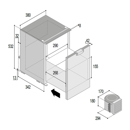 Vitrifrigo C75DW CHR Kühl-Gefrierkombination